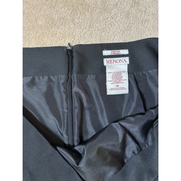 Merona Womens Stretch Black Solid Pencil Skirt Back Zip Size 18 - Picture 2 of 4